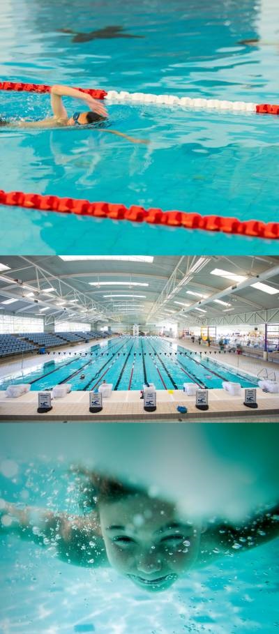 Child with disability swimming